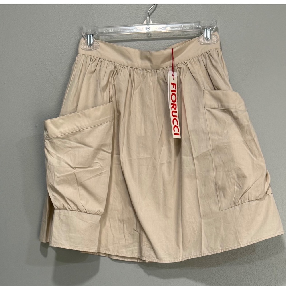 Fiorucci Beige Utility Mini Skirt with Oversized Pockets Size 40